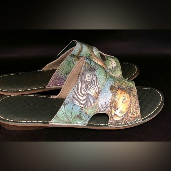 New Anuschka African Adventure Leather Slide Sandals SZ EU 40 - Picture 4 of 12